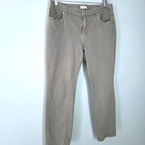 NWOT Coldwater Creek Sage Green Straight Leg Jeans Size 14